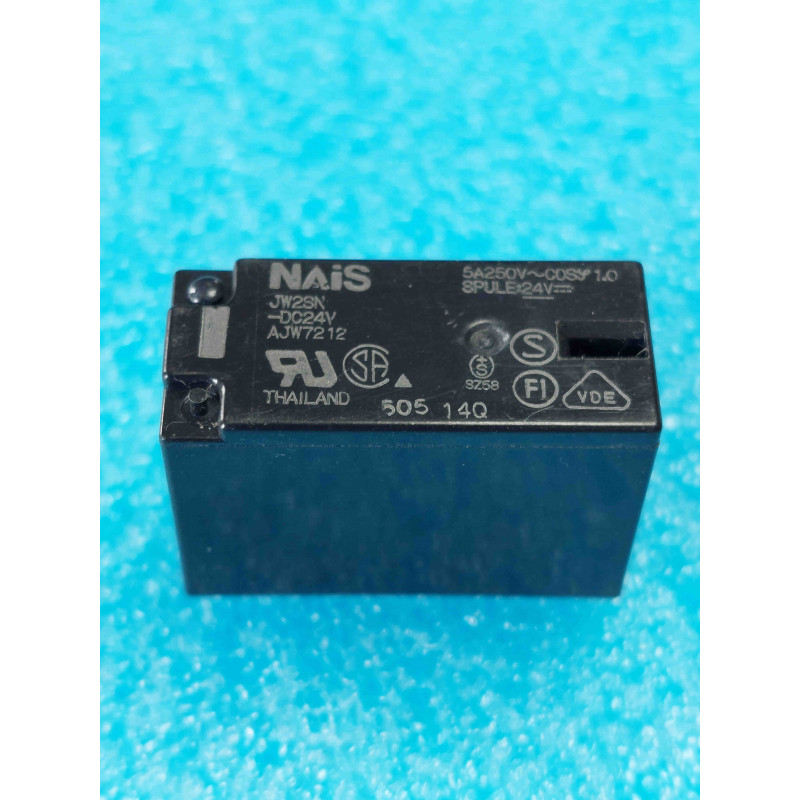 Relais Électromagnétique Nais (Matsushita / Panasonic) JW2SN-DC24V / AJW7212 (Bobine 24Vdc, 5A / 250Vac, 2 RT, 8 Broches)
