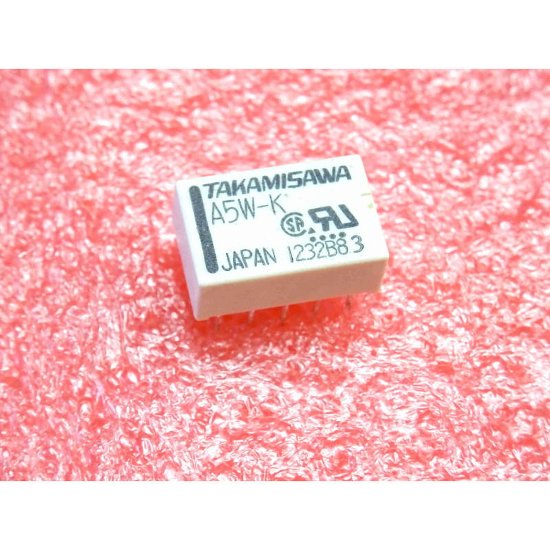 Relais Électromagnétique Takamisawa A5W-K (Bobine 5Vdc, 2 Pôles, Signal, Plastique Étanche)