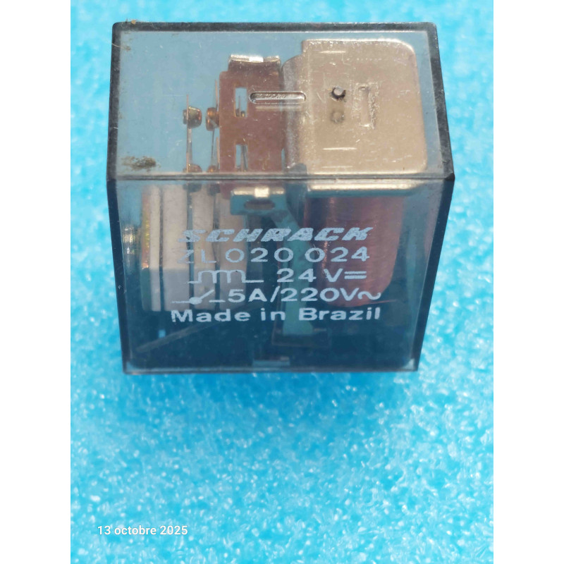 Relais Électromagnétique Tyco / Schrack ZL020024 (Bobine 24Vdc, 5A / 220Vac, 8 Broches)