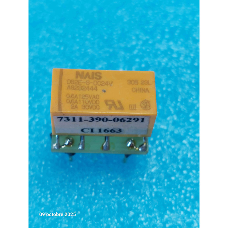 Relais Électromagnétique Nais / Panasonic DS2E-S-DC24V (Bobine 24Vdc, 8 Broches, PCB)
