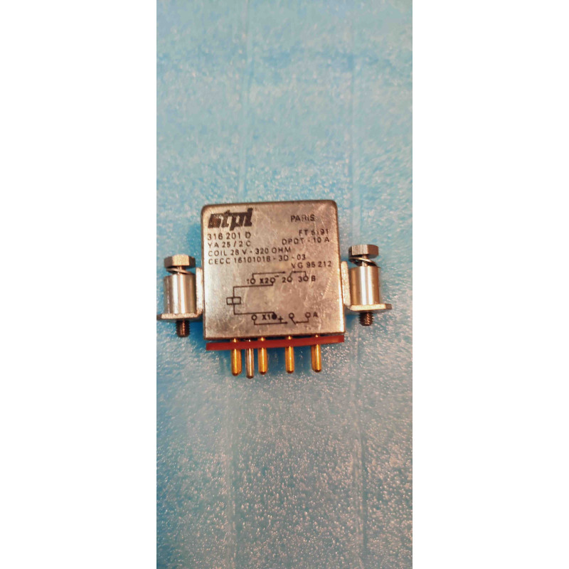 Relais Électromagnétique STPI - Référence 316.201 (28Vcc, YA25/2C, avec Joint, Occasion - Provenance Militaire)