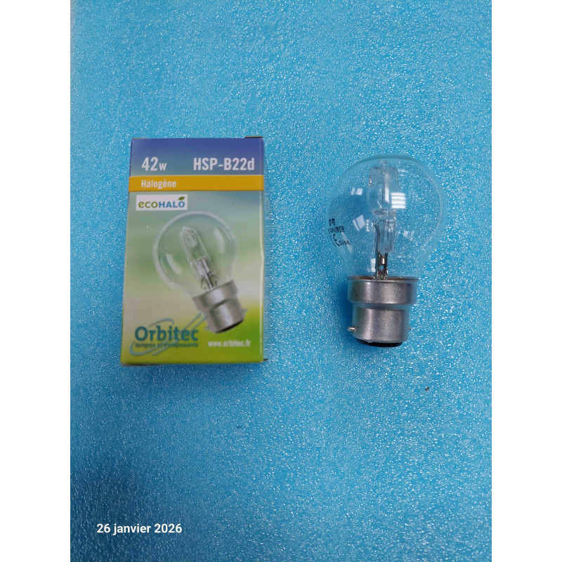 Lot de 3 Ampoules Halogènes B22D - 42W (Équiv. 60W) - Blanc Chaud 2900K
