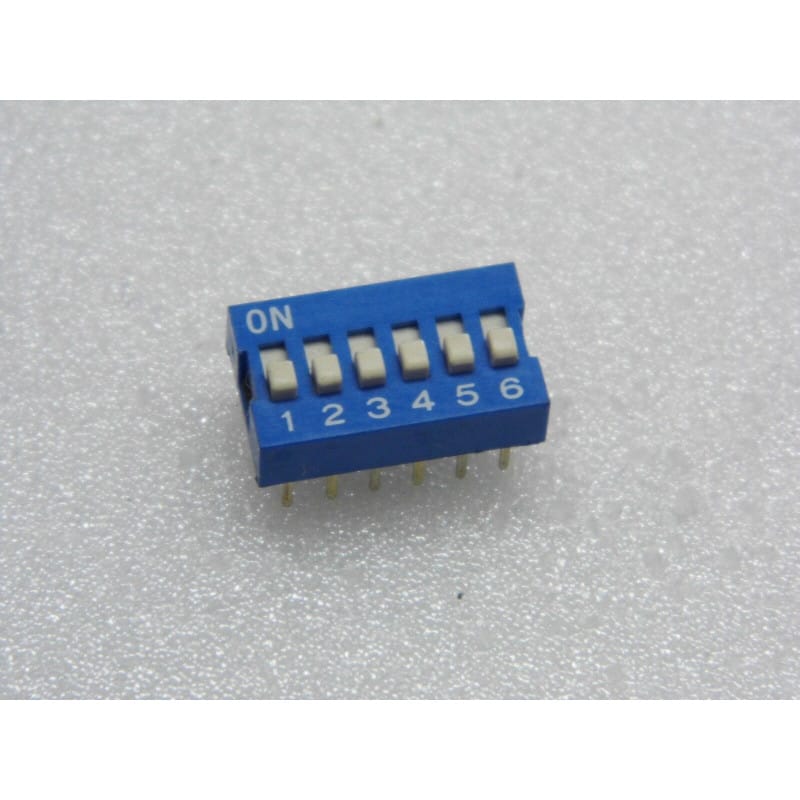 Lot de 5 Mini-Interrupteurs DIP / DIL (6 Contacts) - APEM EDS 106 S