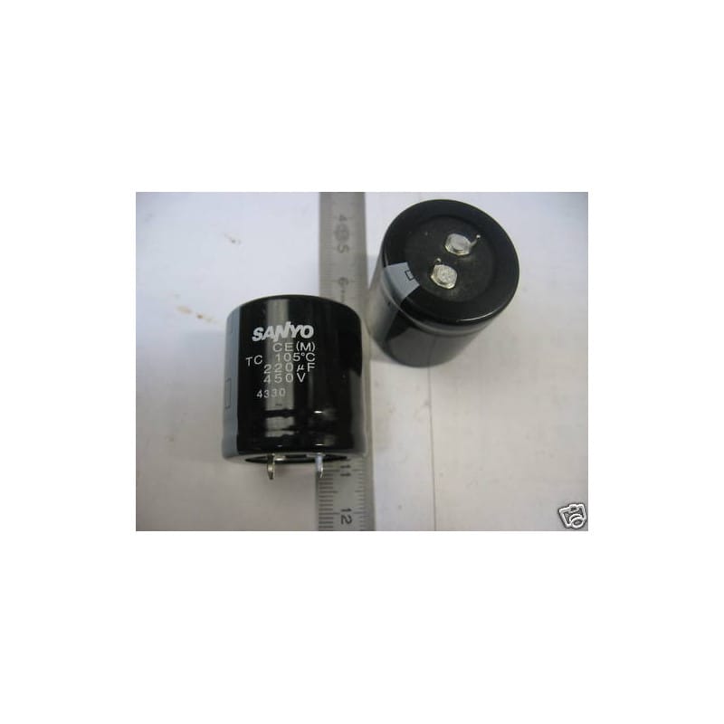 Condensateur Électrolytique Snap-In Sanyo — 450V, 220 µF (Tolérance 20%)