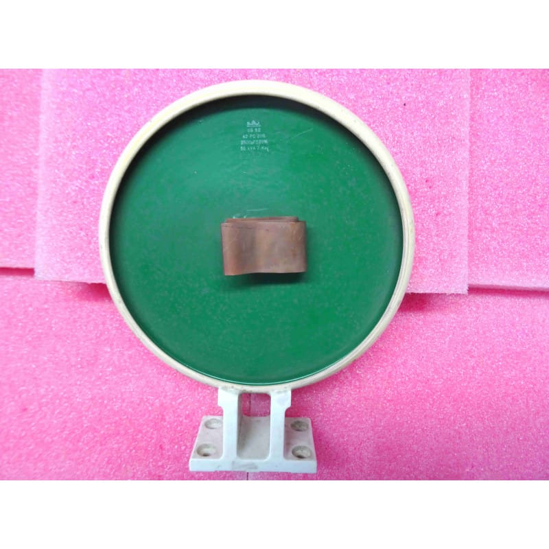 [42 PC 200] Condensateur Céramique de Puissance Haute Tension Rosenthal — 2,5 nF / 2500 pF, 50 kVA, 7 kVeff (Référence 42PC200, Format Ø ~195 mm)