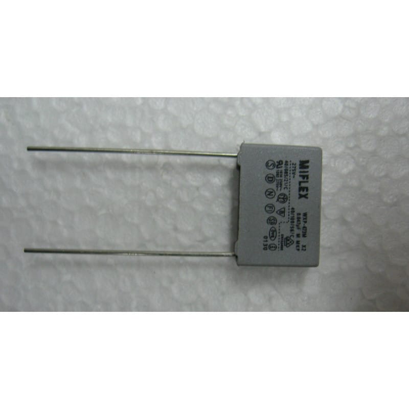 [MKP 47NF 275V] Lot de 5 Condensateurs Film Polyester Métallisé MIFLEX X2 WXP473MX2 — 0,047 µF / 47 nF, 275V (Pattes Longues, Format 17,7 × 12,4 × 6,5 mm)