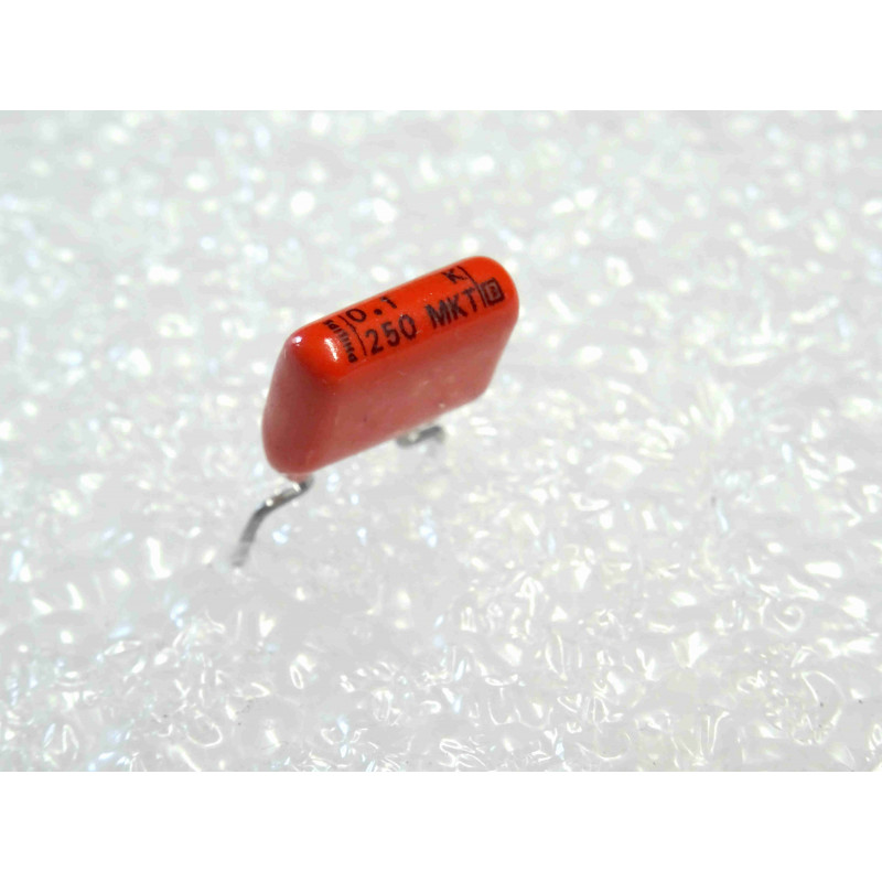 [222-368-45104] Lot de 10 Condensateurs Film Polyester Métallisé Philips / NXP - Référence 2222-368-45104 / BFC236845104 (250Vdc, 100 nF, 10%, Pas 10 mm)
