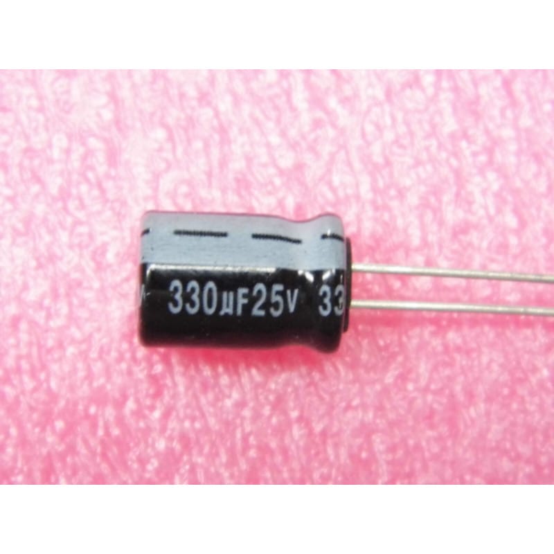 Lot de 8 Condensateurs Électrolytiques Radiaux Jamicon — 25V, 330 µF (85°C, Format Ø 8 × 13 mm)