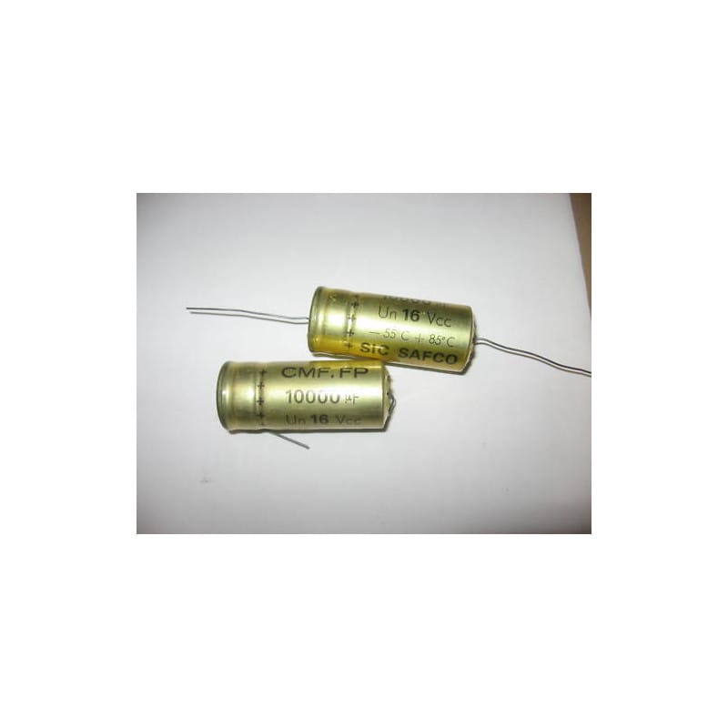 Lot de 2 Condensateurs Électrolytiques Axiaux Sic Safco - 16V, 10000 µF