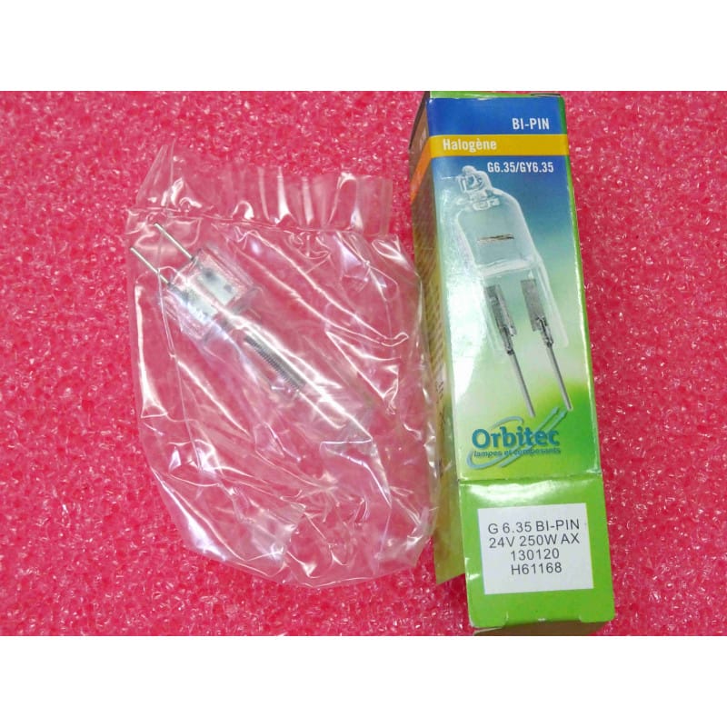 Lampe Halogène Professionnelle - Orbitec 250W 24V - Culot Bi-Pin G6.35 / GY6.35