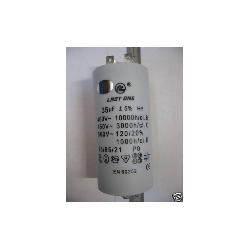 [35UF] Condensateur Permanent / Démarrage Moteur 35 µF 450V 5% à Cosses Faston