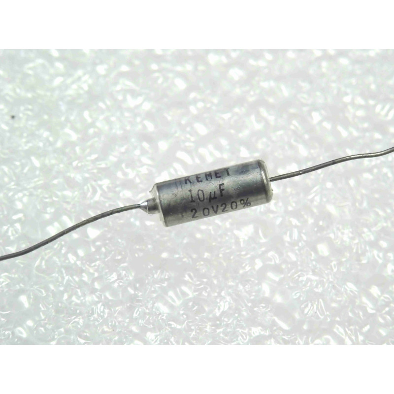 (Lot x4) Condensateur Tantalum Axial 10 µF 20V 20% - Kemet / Série CTS13 (4 x 11 mm)