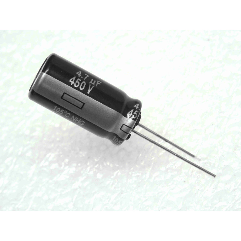 (Lot x3) Condensateur Chimique Électrolytique 4,7 µF 450V (105°C) - Matsushita (10 x 20 mm)
