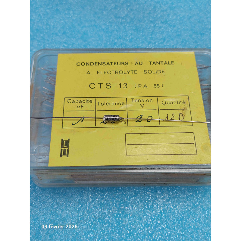 [CTS13] (Lot x10) Condensateur Tantalum Axial 1 µF 20V - LTT / Série CTS13