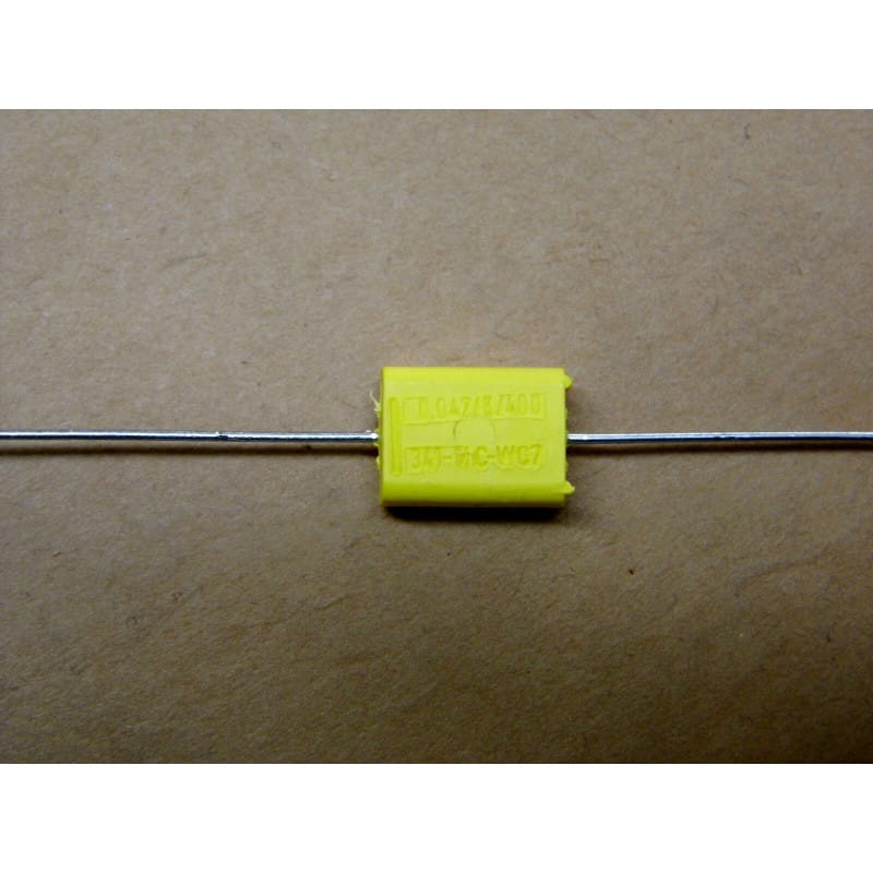 [191123753269] (Lot x10) Condensateur Film Axial C341 0,047 µF / 47 nF 400V 10% - RTC / Philips (222234159473)