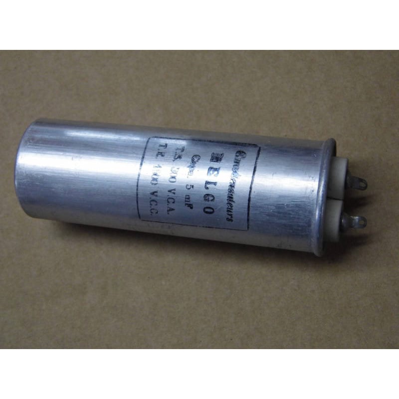 [202260673318] Condensateur de Démarrage / Périphasé 5 µF 300V AC - Belgo (39 x 118 mm)