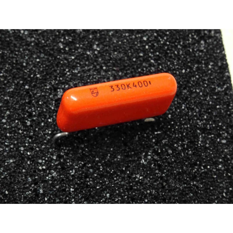 (Lot x5) Condensateurs Film Polyester Métallisé (MKT) 330 nF (0,33 µF) 400V 10% - Philips / NXP (Série C368 / Pas 22,86 mm)
