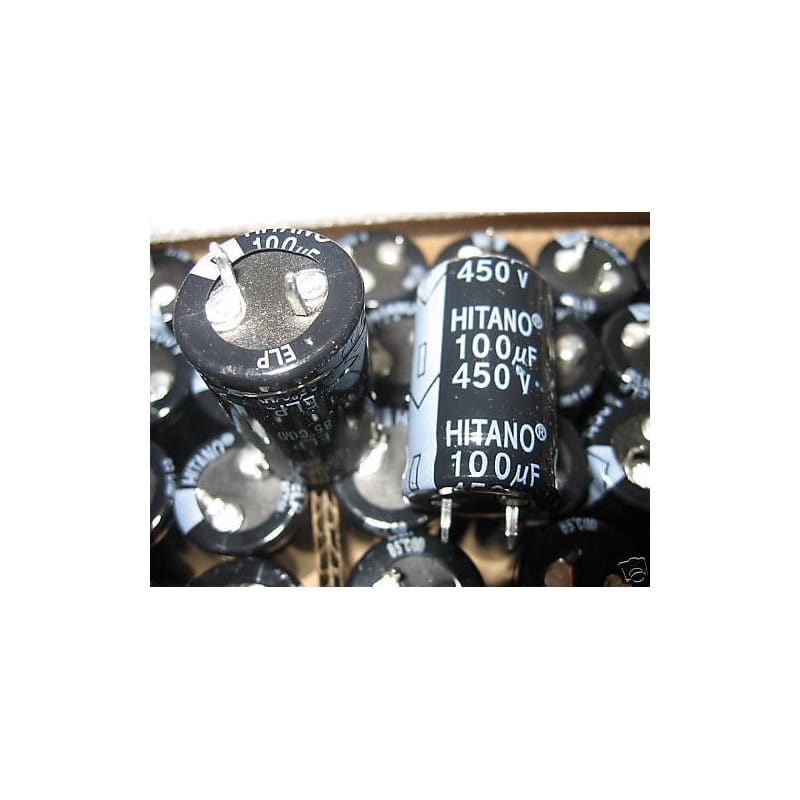 [200406271921] Lot de 3 Condensateurs Chimiques Snap-in 100 µF 450V DC 85°C - Hitano (Ø 22 x 36 mm / Pas 10 mm)