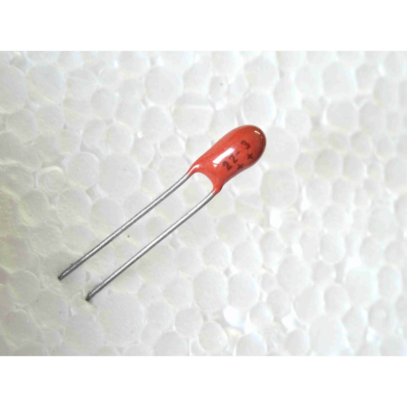 Lot de 500 Condensateurs Tantale Goutte 22 µF 3V DC 125°C - Sprague / Vishay Tantalex (Série 499D / Pas 2,54 mm)