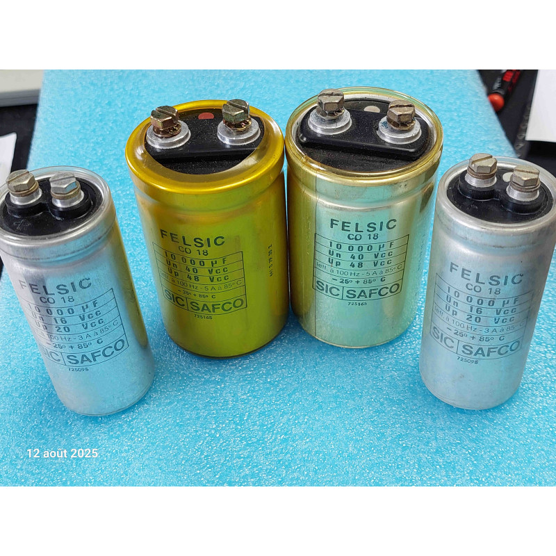 Lot de 4 Condensateur SIC-SAFCO CO18 10000µF 16v et 40V 10000MF Occasion ( N9 )