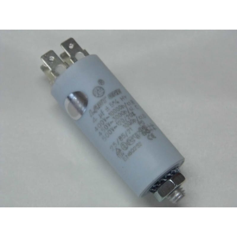 Condensateur Permanent de Moteur 4 µF 450V AC ±5% – Sortie à Cosses Faston (Fixation M8)