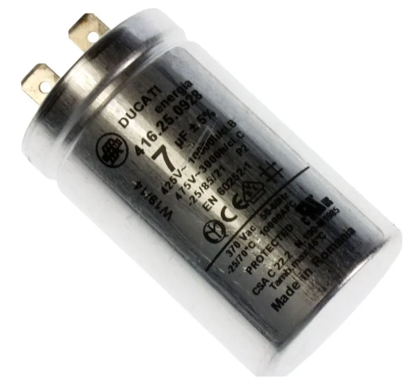 Condensateur Permanent de Moteur 7 µF 450V AC ±5% – Fixation M8 Matériel Professionnel Ducati