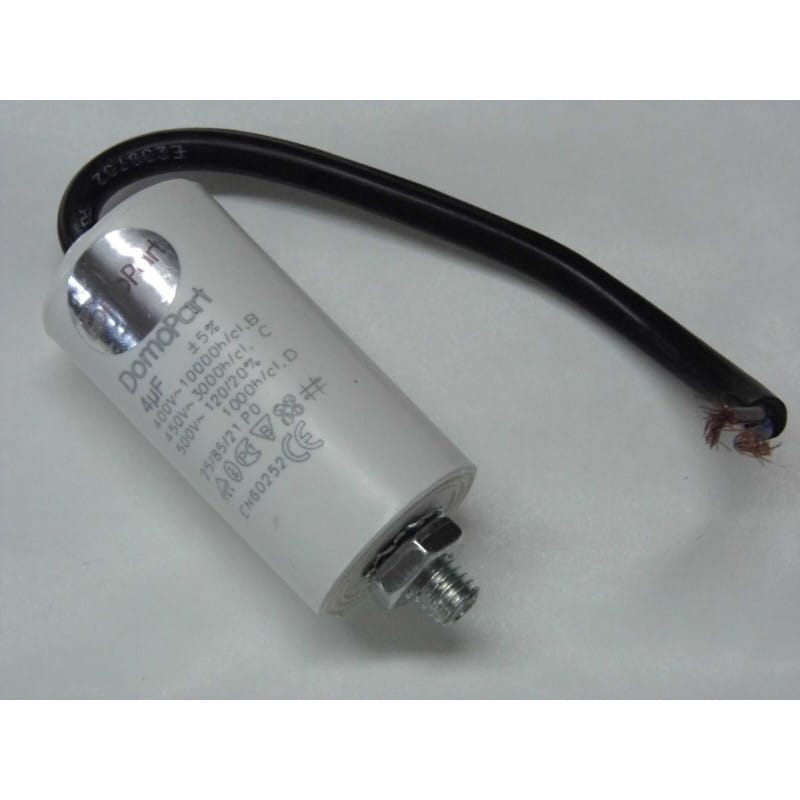 Condensateur Permanent / de Démarrage Moteur 4 µF 450V AC ±5% – Sortie à Fils
