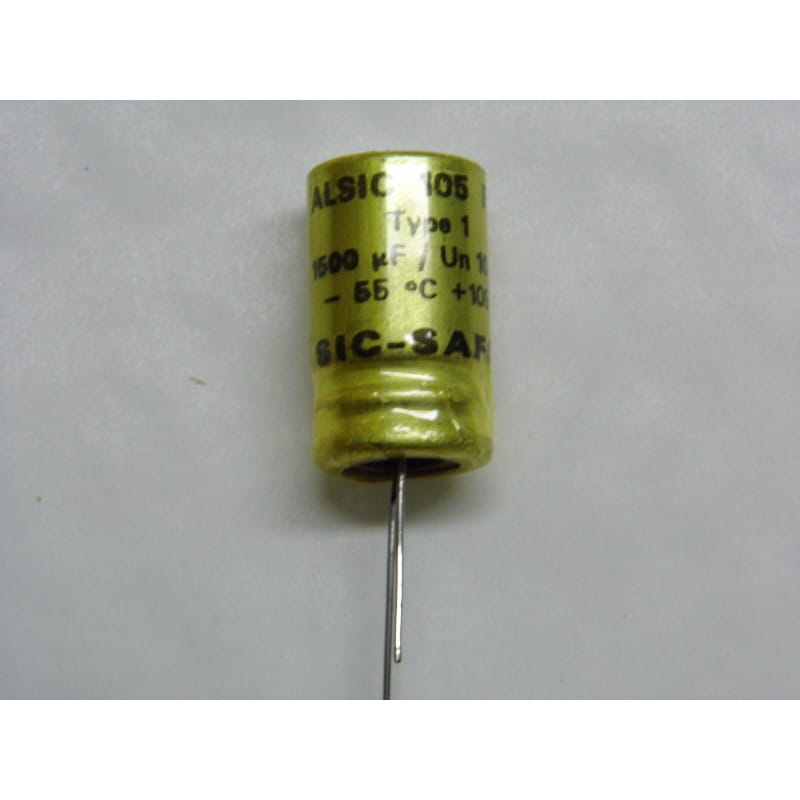 Lot de 5 Condensateurs Chimiques Radiaux 1500 µF 10V DC (105°C) – SIC-SAFCO (Gamme ALSIC – Ø 17 x 31 mm)
