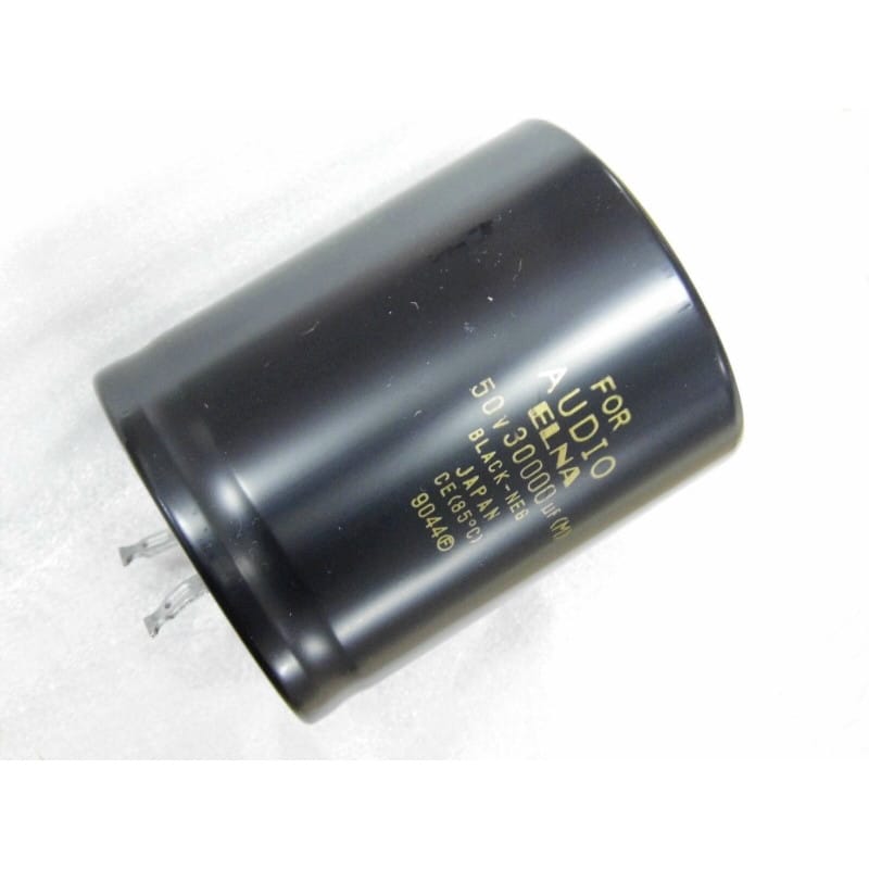 Condensateur Électrolytique Aluminium Haute Capacité 30 000 µF (30 mF) 50V DC – ELNA 85°C Snap-In (Série Audio / Ø 65 x 85 mm)
