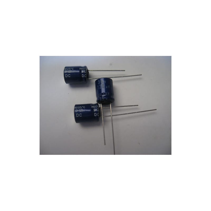 Lot de 8 Condensateurs Électrolytique Aluminium 120 µF 35V DC ±20% – United Chemi-Con (Nippon Chemi-Con) Série LXY 105°C Radial (Ø 10/11 x 13 mm)