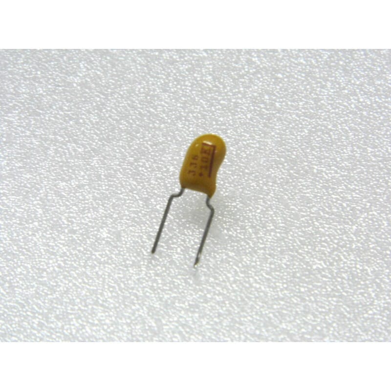 Lot de 5 Condensateurs Tantale Goutte 33 µF 10V DC ±20% – Sorties Radiales (Pas 2,54 mm / 5,08 mm)