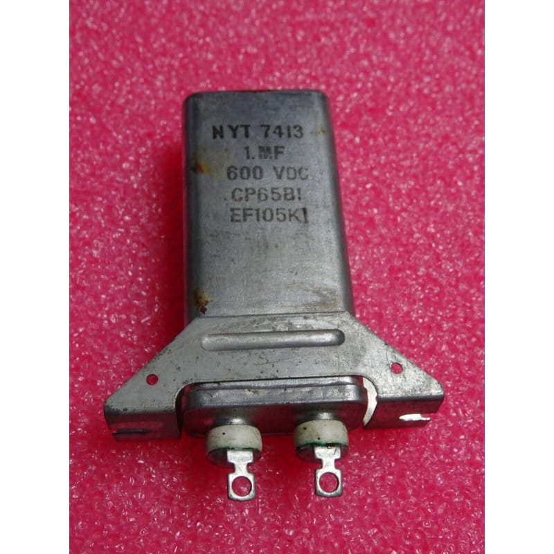 [203745676261] Lot de 2 Condensateurs HT à Papier Huilé 1 µF (1 uF / 1 MF) 600V DC ±10% – Spécification Militaire CP65 (Réf. CP65B1EF105K1 – 71 x 32 x 18 mm)
