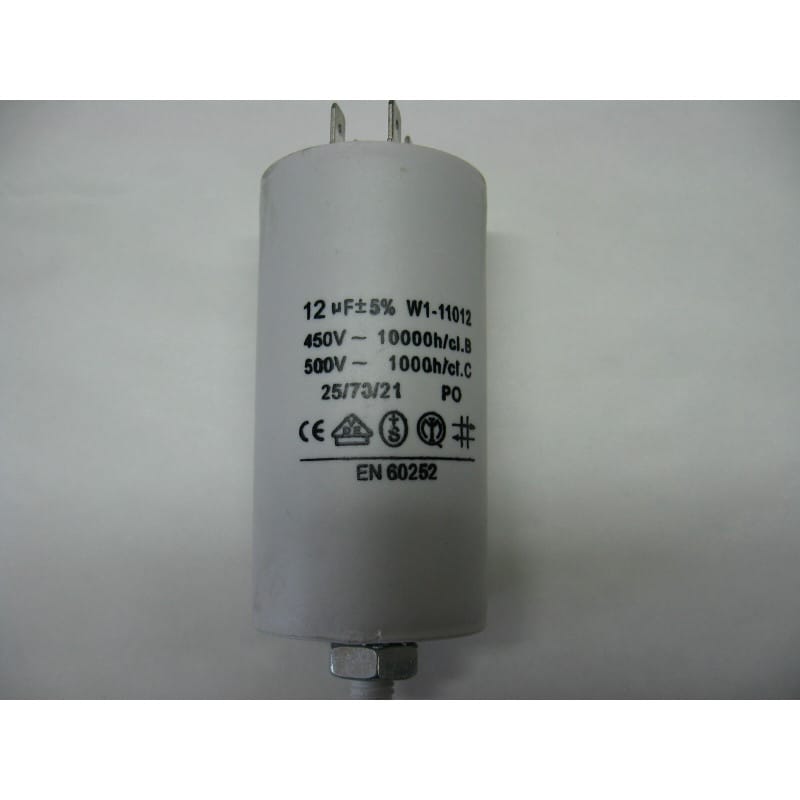 Condensateur Permanent / Démarrage Moteur 12 µF (12 uF / 12 mF) 450V AC ±5% – Qualité Professionnelle