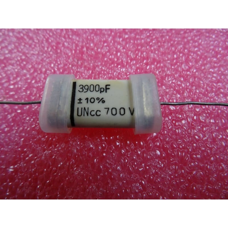Condensateur Céramique Haute Tension 3 900 pF (3,9 nF) 700V DC ±10% – UNCC (Format Disque / Sorties Radiales)