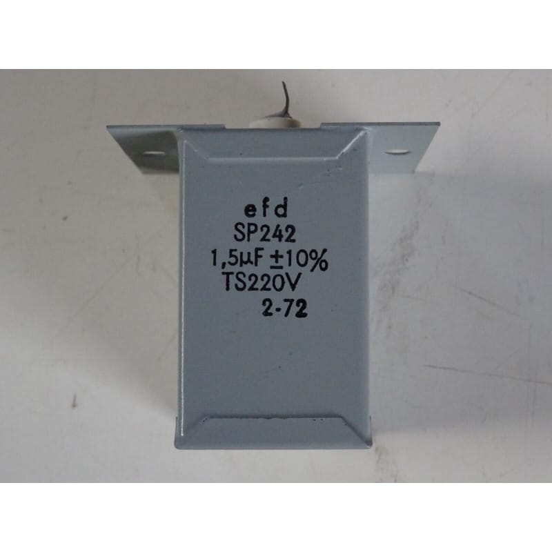 [195552276398] Condensateur à Bain d'Huile / Papier Huilé (PIO) 1,5 µF 220V DC ±10% – EUROFARAD Série SP242 (Boîtier Métallique Étanche – Made in France)