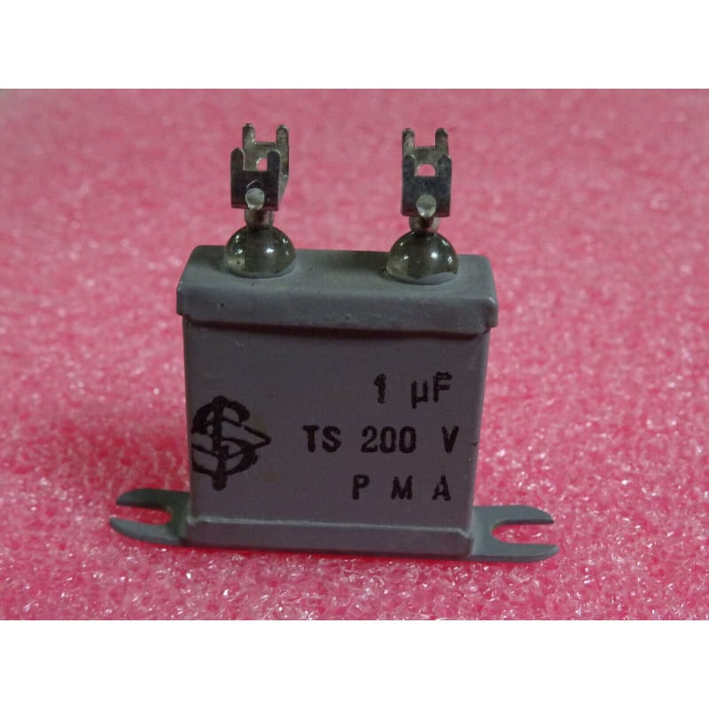 Condensateur Papier Huilé Métallisé (MP / MP-Öl) 1 µF 200V DC – SIRE (Made in France – Dimensions : 32 x 30 x 11 mm)