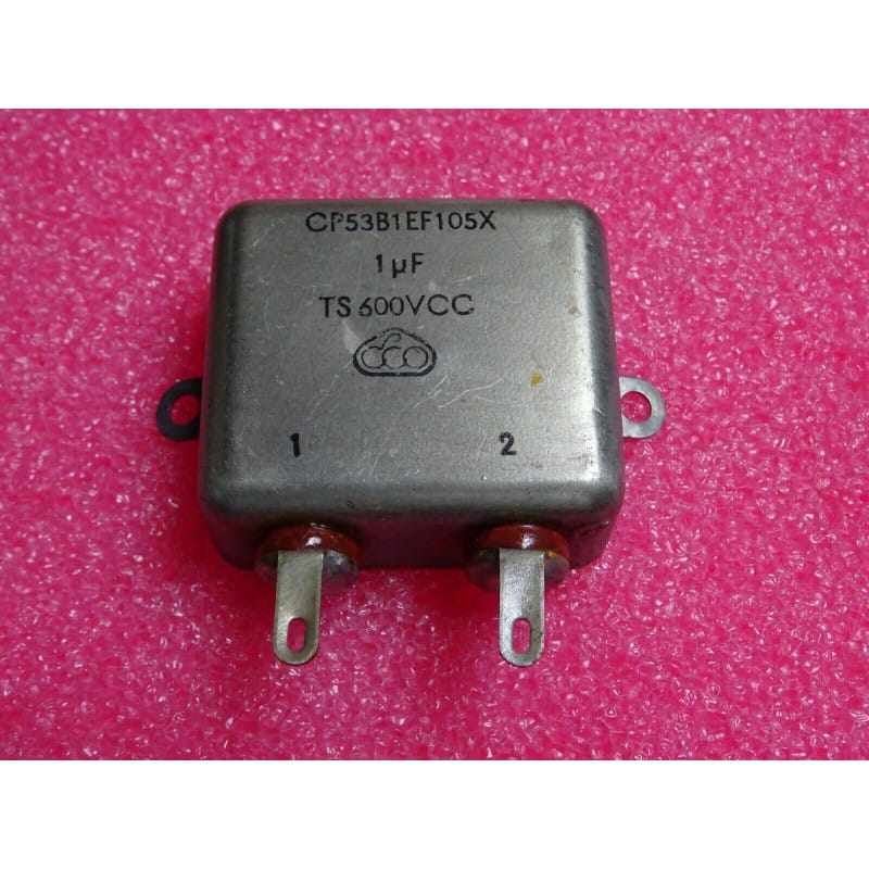 Lot de 2 Condensateurs au Papier Métallisé Étanche 1 µF 600V DC – Mil-Spec (Référence : CP53B1EF105X – Dimensions : 51 x 45 x 19 mm)