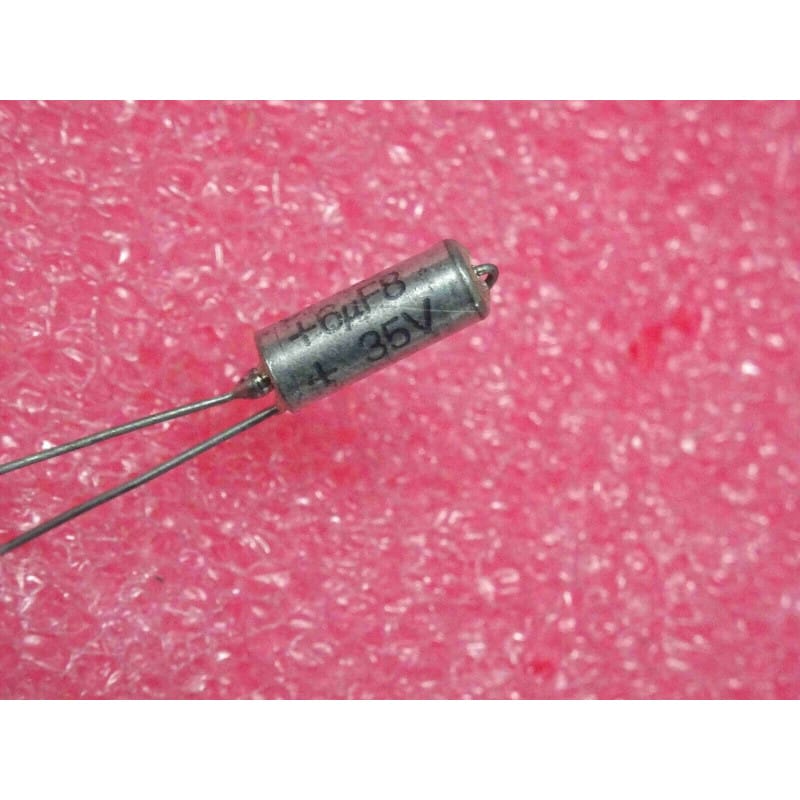 Lot de 10 Condensateurs Tantale Solide Axiaux "Heavy Duty / Mil-Spec" 6,8 µF 35V DC – Firca CI85 (Dimensions : Ø 4,5 x 13 mm)