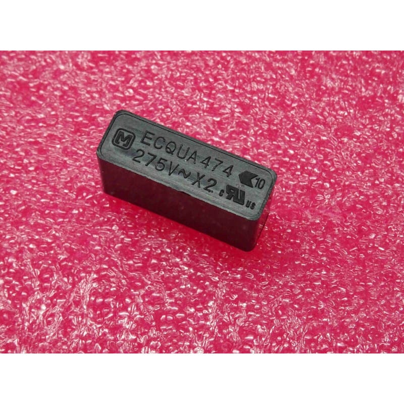Lot de 2 Condensateurs Film MKP/SH 0.47 µF (470 nF) 275V AC Classe X2 - Pattes Courtes (Pas 22.86 mm - 26 x 8 x 15 mm)