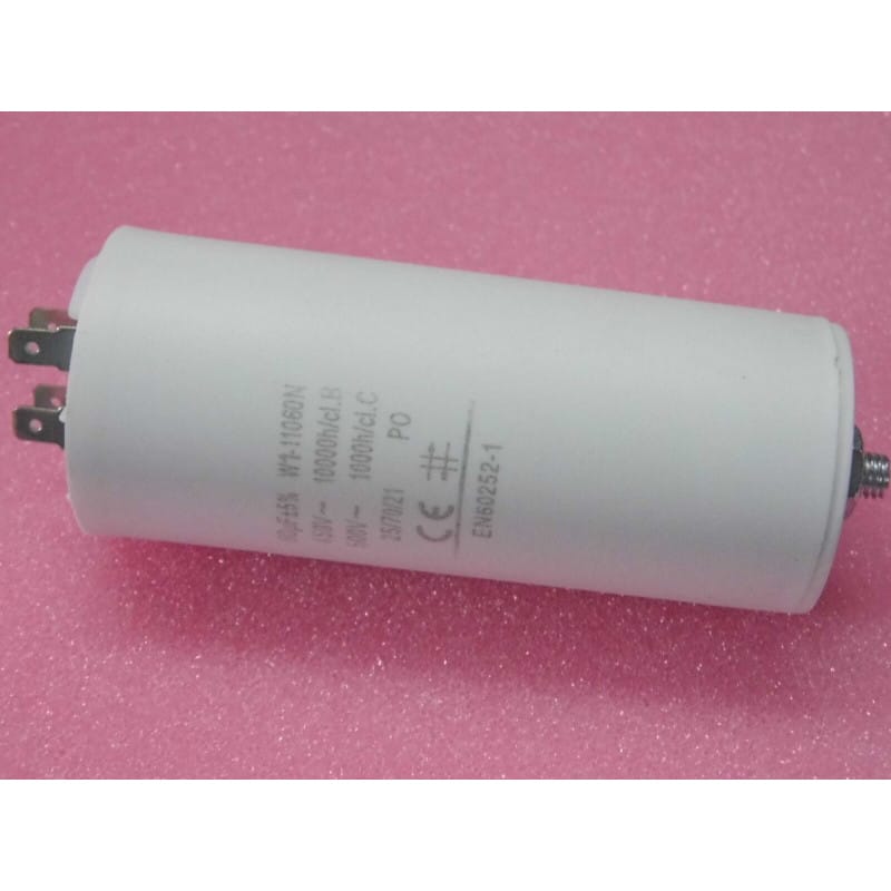 Condensateur Permanent Moteur 60 µF 5% - 450V pour Machine à Laver, Compresseur & Moteur Électrique