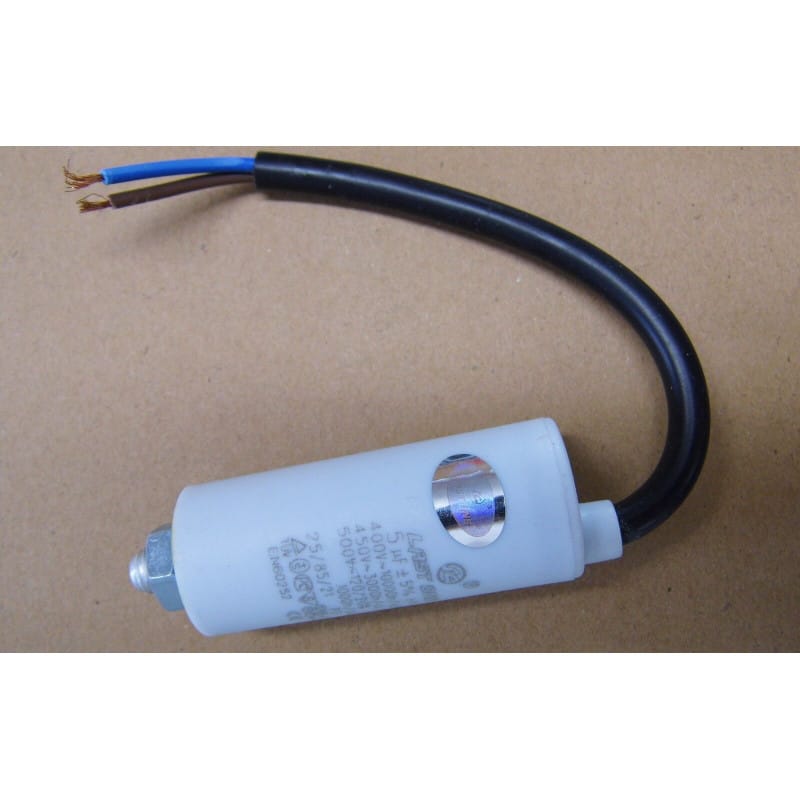 Condensateur Moteur Permanent / Démarrage Ducati 5 µF 450V 5% - Connexion par Fils (Série 4.16.10 / 4.16.17)