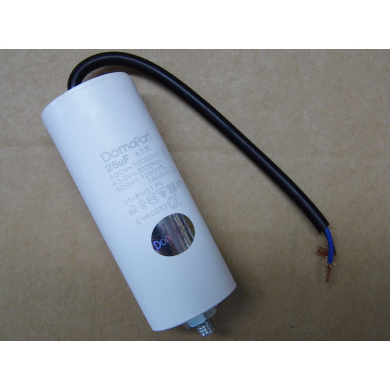 Condensateur Moteur Permanent / Démarrage 25 µF 450V 5% - Matériel Professionnel