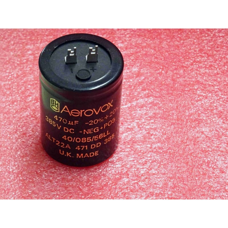 Condensateur Électrolytique Snap-in Aerovox / Kemet 470 µF 385V DC 20% - Ref: ALT22A471DD385 (40 x 55 mm)