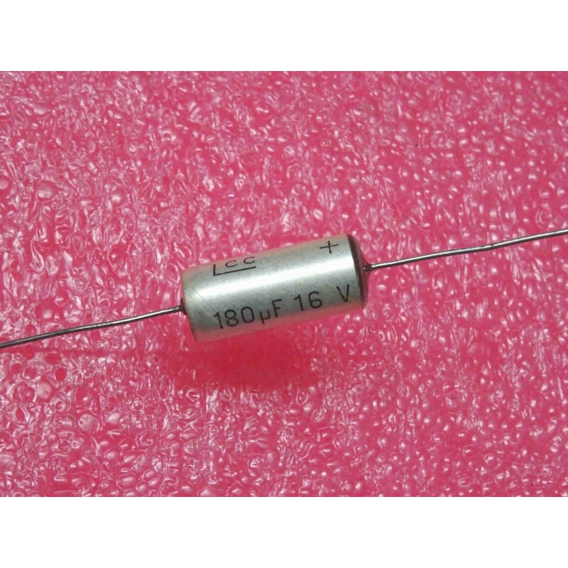Lot de 3 Condensateurs Tantale Axiaux LCC 180 µF 16V (-15% / +50%) (10 x 25 mm)