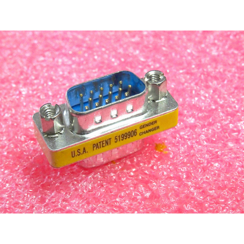 Changeur de Genre / Adaptateur VGA HD15 Mâle vers HD15 Mâle (Sub-D High Density 15 Broches)
