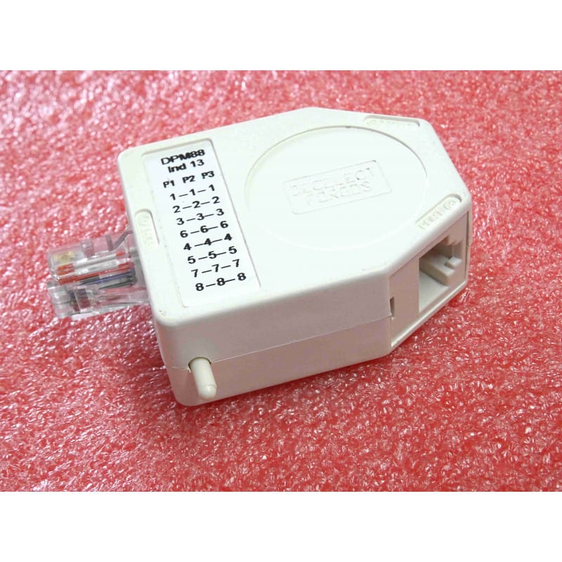 Dédoubleur Compact RJ45 Catégorie 5e Decelect Forgos DPM88 Ind13 (DPM8813) – 1 Mâle / 2 Femelles (Câblage Parallèle)