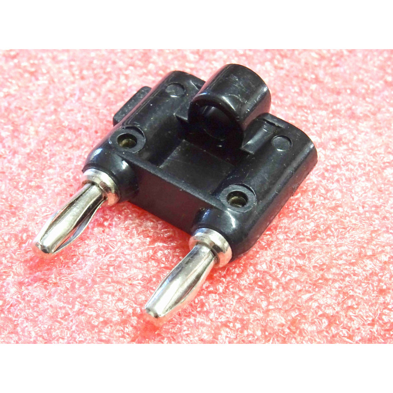 Lot de 4 Adaptateurs de Test à Double Fiche Banane 4 mm à Vis avec Repiquage (Format Dual Banana Plug / Spécification MDP)