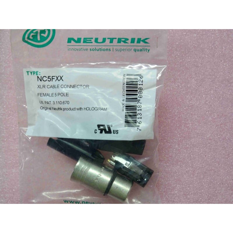 Connecteur Cordon XLR Femelle 5 Broches Neutrik NC5FXX (Série XX)