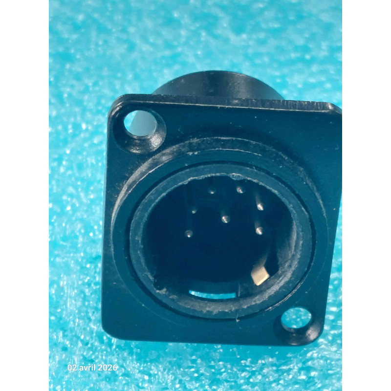 Lot de 2 Embases Mâles XLR 7 Broches à Encastrer pour Châssis (XLR-7 Mâle Panneau)