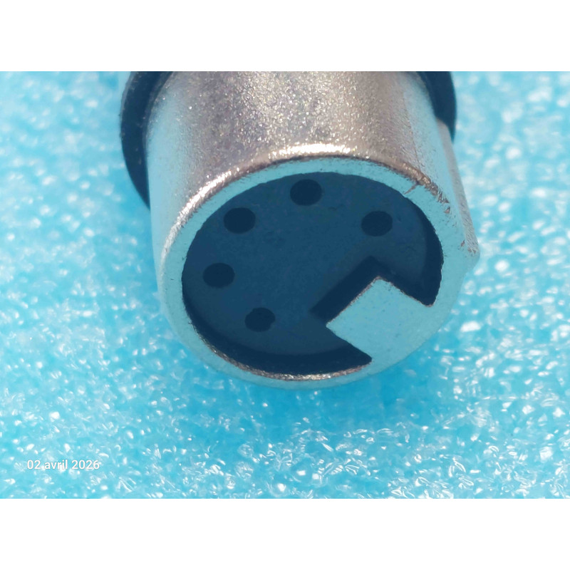 Lot de 2 Fiches Femelles XLR 5 Broches à Souder sur Câble (Connecteur Ligne XLR-5 Femelle)